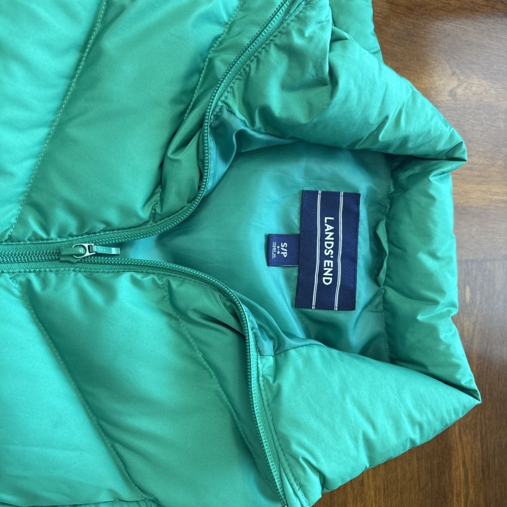 Lands End Kelly Green Puffer Best S/P 6-8‎